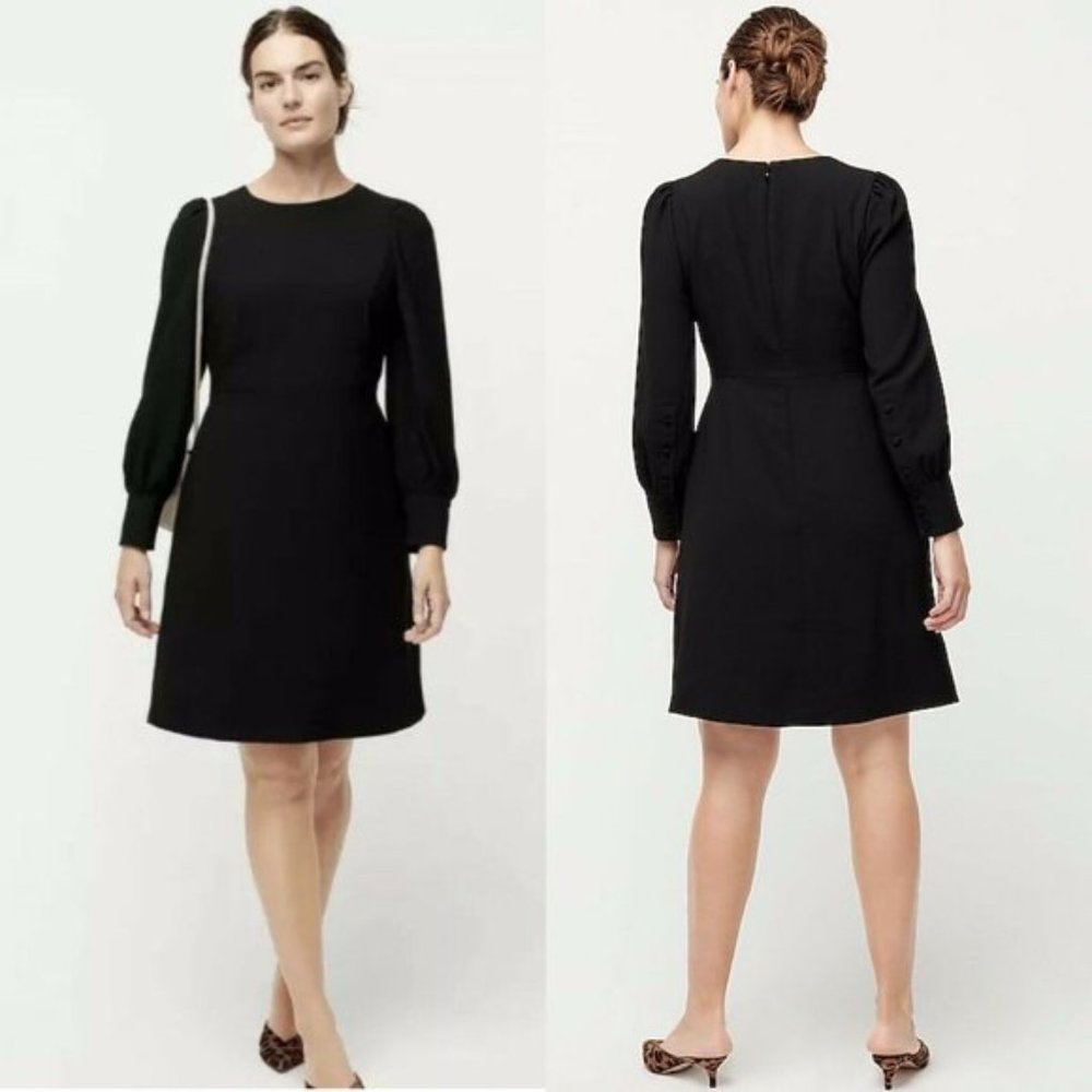 J. Crew Long Sleeve Cuffed Black Dress